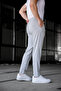 Men's Gray Relaxed Fit Side Pockets Elastic Waist Lace up Jogger Pants - 7