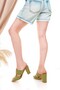 Genuine leather women's daily heeled slippers dd9727