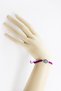 Silver Ellipse Zircon Stone Evil Eye Bracelet with Purple Colored Elevator, Gift Bracelet - 2