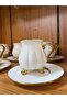 Esterhomedecor Set of 6 Porcelain Coffee Cups with Legs - 7
