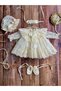 Cream Flower Detailed Lace Dress Set