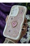 Samsung Galaxy A34 Compatible Stylish Phone Case with Heart Pink Glitter Pearl and Ribbon Detail - 4