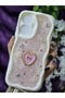 Realme C55 Compatible Stylish Phone Case with Heart Pink Glitter Pearl and Ribbon Detail - 3