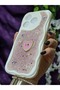 Realme C63 and Realme C61 Compatible Heart Pink Glitter Pearl and Ribbon Detailed Phone Case - 4