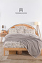 100% Cotton Oslo Double Coffee Pique Set (Elastic Sheet, Pique, Pillow Case)