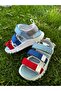 Size 26-35 Three Stripes Lightweight Non-Slip Sole Girls-Boys Sandals - 5