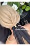 Luxury Design Luna Black Gold Brooch Silvery Chiffon Tulle Long Tail Scarf Elastic Buckle - 4
