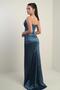 Women's Strapless Front Underwire Lined Satin Long Dress - 4