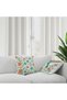 Punch Embroidery Patterned Digital Printed Bird Themed 2 Piece Throw Pillow Pillow Case Set in Orange Colors - 2