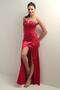 Women's Strapless Front Underwire Lined Satin Long Dress - 3