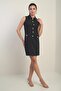 Women's Double Pocket Button Detailed Sleeveless Short Dress