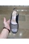 Women's Blunt Toe Wide Mold Scalloped Toe Open Back Heel Shoes For Bone Protrusion - 2