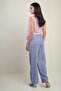 Women's Elastic Waist Pocket Pleated Palazzo Trousers - 4
