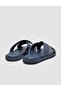 100% Genuine Leather Navy Blue Men's Slippers - 3