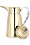 Al Saif Gallery Qamar Thermos Dallah, 0.6 L, Transparent Handle, Stainless Steel Inner Case, Stainless Steel Outer Body - Gold - 2
