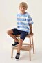 U.S. Polo Assn Licensed Striped Indigo Boy Bermuda Suit - 2