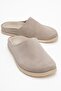 Space Beige Suede Genuine Leather Closed Front Women's Slippers