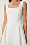 A-Line Midi Woven Dress Ecru Lwf0026 - 3