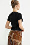 Buttoned Short Sleeve Basic T-Shirt - Black - 5