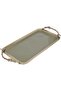 Serving Tray with Golden Handle from Alsaif Gallery, 40×23×2 cm, Rectangular, Large - Light Green - 2