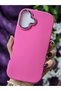 Matte Fuchsia Silicone Case with Metal Camera Frame Compatible with iPhone 16 Plus - 3