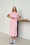 Women's Pink Modal Fabric Side Tie Detail Slit Dress - 6
