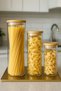3-Piece Borosilicate Glass Vacuum Jar with Wooden Lid – 1000-900-700ml