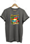 Colorful Summer Vibes Design Printed and Parrot 100% Cotton Regular Fit Premium Gray T-Shirt