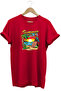 Colorful Summer Vibes Design Printed and Parrot 100% Cotton Regular Fit Premium Red T-Shirt