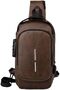 YU WELL Multifunctional Anti-Theft Cross Body Sling Bag with USB Charging Waterproof Backpack for Tr