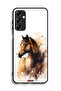 غطاء حماية لهاتف Samsung Galaxy A24 4G بتصميم حصان تجريدي