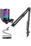 Gaming PC USB Microphone, Podcast Condenser Mic with Boom Arm, Pop Filter, Mute Button for St - 2