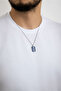 55 cm Steel Men's Necklace with Layered Stone Detail - 3
