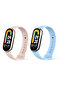 [Pack of 2] Silicone Strap for Xiaomi Mi Band 8 (Blue/Pink)