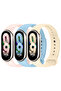 [Pack of 3] Silicone Strap For Xiaomi Mi Band 8 (Pink/Beige/Blue)