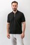 Men's Polo Neck Zipper Detailed Textured T-Shirt Black - 2914