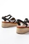 730-142 Black Genuine Leather Orthopedic Sole Women's Sandals - 4