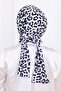 Shawl Leopard Patterned Women's Black Snap Fastener Shawl - 3