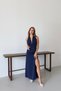 Women's Halter Neckline Chest Low Back Tie-Up Slit Dress - 5