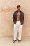 Fyfaha Wide Leg Men's Ecru Linen Trousers