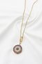 Stainless Steel Gold Colored Shiny Stone Zircon Steel Necklace, Gift Necklace (60 cm) - 3