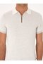 Light Gray Slim Fit 100% Cotton Zippered Polo Neck Knitwear T-Shirt 50305981-Vr001 - 6
