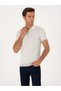 Light Gray Slim Fit 100% Cotton Zippered Polo Neck Knitwear T-Shirt 50305981-Vr001 - 3