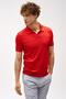 Men's Red Slim Fit Slim Fit Polo Collar Plain Short Sleeve Knitwear T-Shirt - 2