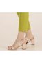 Byk Double Tape Gold Buckle Detail Thick Heel Shoes - 3