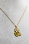 Stainless Steel Gold Colored Shiny Stone Pearlescent Flower Clover Steel Necklace, Gift Necklace (60 cm) - 4