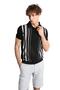 Men's Black Slim Fit Slim Fit Buttoned Polo Collar Patterned Short Sleeve Knitwear T-Shirt - 3