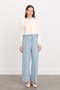 Elastic Waist Wide Leg Trousers Light Blue