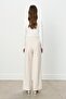 Double Pleated Palazzo Poly. Viscose Trousers Stone - 5
