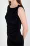 Black Slit Detailed Drape Strap Midi Dress 241733 - 4
